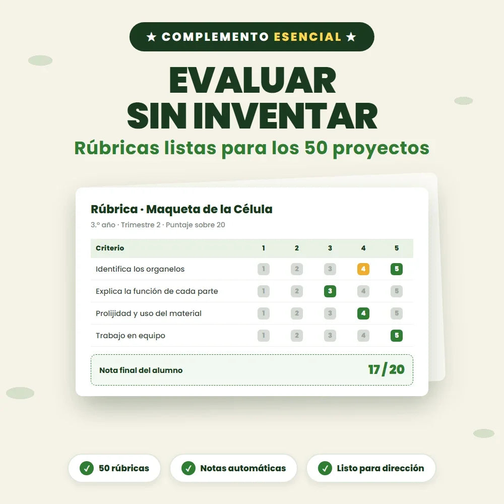 EVALUAR SIN INVENTAR — Las 50 Rúbricas Listas para Ponerle Nota a Cada Proyecto
